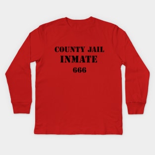 County Jail Inmate 666 - disguise Prisoner - Halloween disguise Kids Long Sleeve T-Shirt